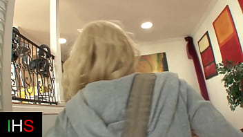 Sexy blonde girl fucked in pussy with cumshot on tits from huge cock