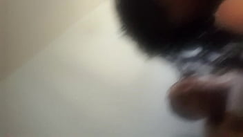 Pretty light skin cums on long dick