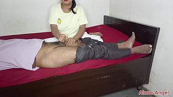 Stepsister oil massage on dick after fuck innocent brother