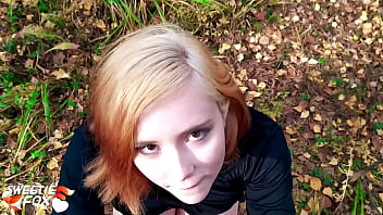Beauty public blowjob dick boyfriend and rough sex in the wood