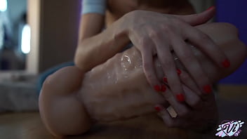 Skinny teen footjob huge rubber cock