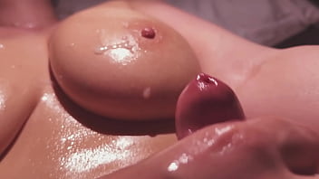 Messy oiled huge tit fuck