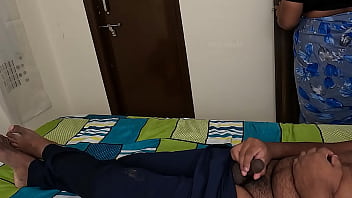 Servant jerking student cock in hostel
