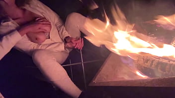 Blowjob and big cumshot camping