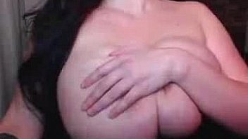 Stunning brunette with real curves teasing