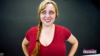 Blue eyed blonde gwen gets her pink pussy deeply pounded and swallows cum