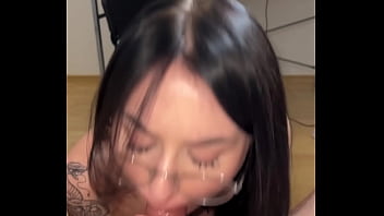 Showed her the trick and she showed her throat skills