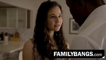 Curly hair white teen screwed by sinner ebony stepdad ⭐