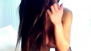 Brunette busty teen teases sexy body on web