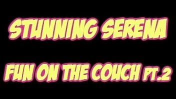 Serena web model masterbating on couch nice tits