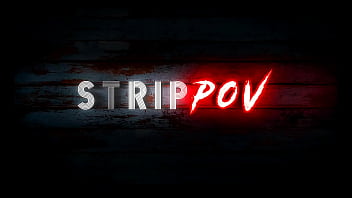 Gorgeous exotic dancer strips naked and rubs pussy on big cock