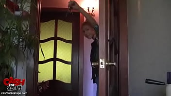 Astonishing blond amateur girlfriend lying in her bed performing tits