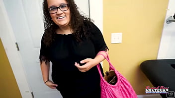 Nerdy busty brunette harper b enjoys sucking a dick and swallowing cum