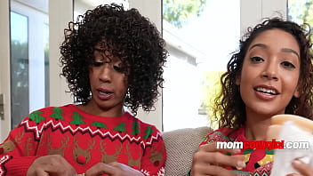 Xmas family threesome