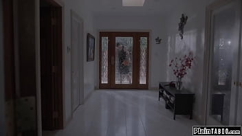 Husband comes home to his house full of shocked when he sees his ebony wife august skye turned into an arachnid and sucking the neighbor