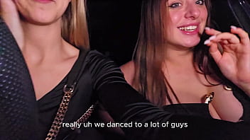 Blindfolded foursome just after coming home from a party luna doll