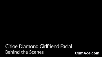 Unusual babe gets cum load on her face sucking all the cream