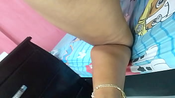 Fucking with my neighbor in his brother's room til he creampies me