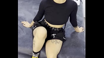 Tiny emo goth teen interview before her creampie