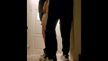 My dominant boss pegg me in a public toilet by big strapon it was a fast and horny