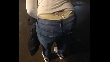 Azn girl tight jeans thong slip