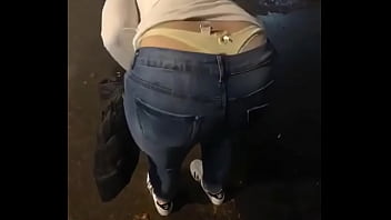 Azn girl tight jeans thong slip