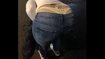 Azn girl tight jeans thong slip