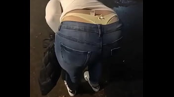 Azn girl tight jeans thong slip