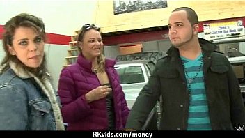 Tight teen fucks a man in front of the camera for cash 23