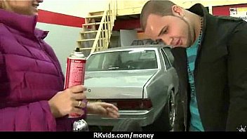 Tight teen fucks a man in front of the camera for cash 23