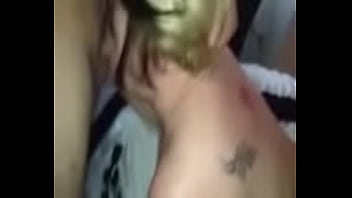 Hot tattooed blonde sucks mean dick