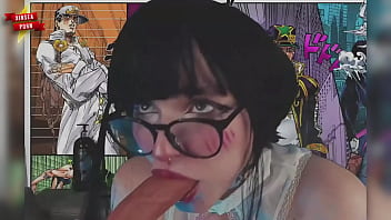 Inked blonde's sloppy machine blowjob