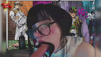 Inked blonde's sloppy machine blowjob