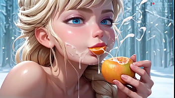 Asmr de frutas sendo comidas pela frozen