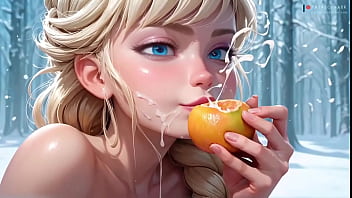 Asmr de frutas sendo comidas pela frozen