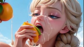 Asmr de frutas sendo comidas pela frozen