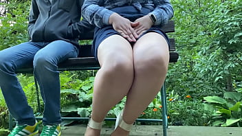 Bbw pissing in the park and giving dirty panties to a stranger