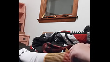 Night time shower and putting on pajamas and socks