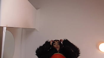 Ashtray spittoon and kicking object for the young furry boot bride