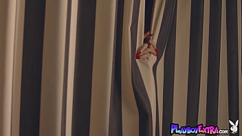 Awesome burlesque performer drops off her fancy lingerie by the pool