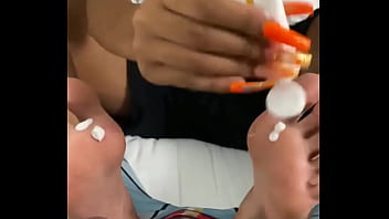 Hot Babe Ebony Rubbing Bbc With Feet And Toes Neighbor thumbnail