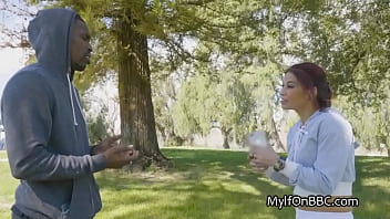 Big black cocking busty milf after jogging