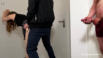 Pizzaboy and hubby creampied me successively