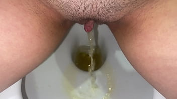 Morning yellow pee compilation close up pov