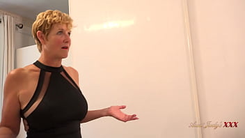 57yo busty gilf gives her son's friend a blowjob & gets a hot facial