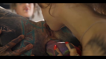 Hot tattooed pornstars extreme anal lesbian squirt fest