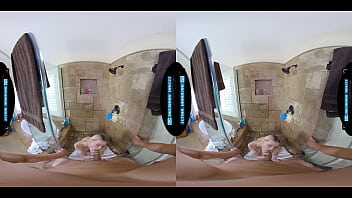 Cute blonde stepbae showers with you