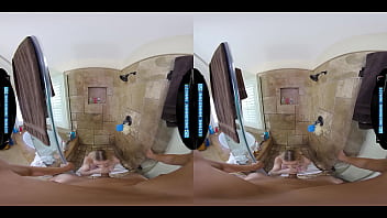 Cute blonde stepbae showers with you