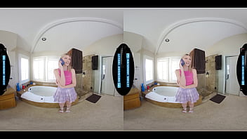 Cute blonde stepbae showers with you