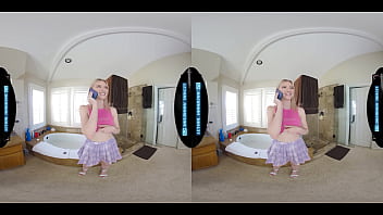 Cute blonde stepbae showers with you